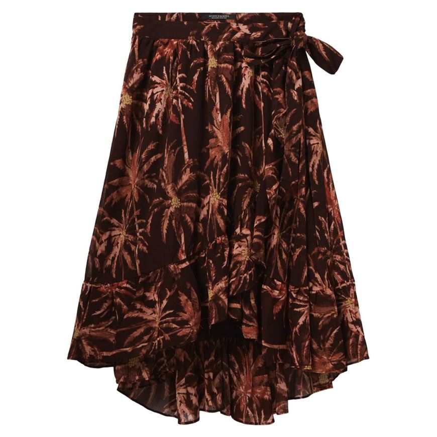 Снимка на SCOTCH&SODA WOMEN'S Printed wrap over above the knee skirt with tie at waist
