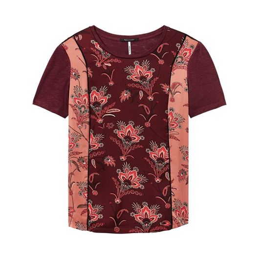 Снимка на SCOTCH&SODA WOMEN'S Mixed print top with jersey back and sleeves