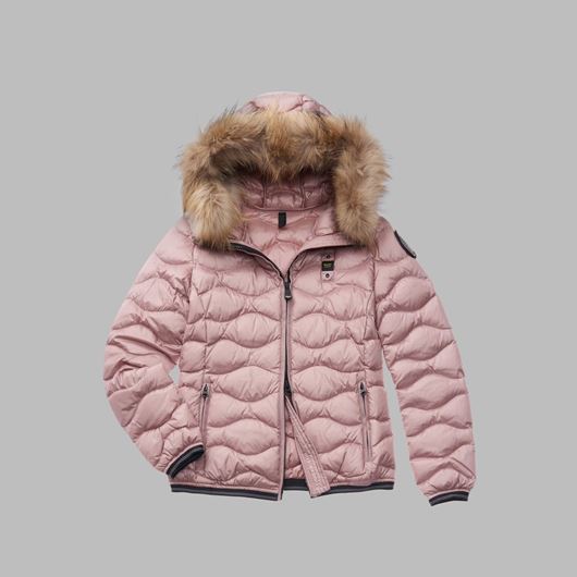 Снимка на BLAUER WOMEN'S LYDIA WAVE-QUILTED DOWN JACKET WITH FUR HOOD