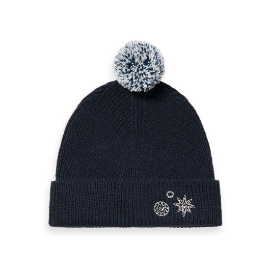 Снимка на SCOTCH&SODA WOMEN'S EMBROIDERED KNITTED BEANIE WITH POMPOM
