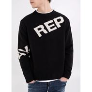 Снимка на REPLAY MEN'S SWEATER IN WOOL BLEND WITH JACQUARD LOGO