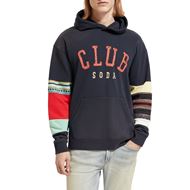 Снимка на SCOTCH&SODA MEN'S RELAXED FIT CLUB SODA APPLIQUE HOODIE IN ORGANIC COTTON