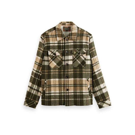 Снимка на SCOTCH&SODA MEN'S BRUSHED WOOL-BLEND CHECKED OVERSHIRT