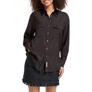 Снимка на SCOTCH&SODA WOMEN'S RELAXED FIT SHIRT WITH BEADED COLLAR AND CHEST POCKETS