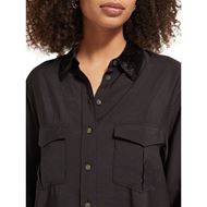 Снимка на SCOTCH&SODA WOMEN'S RELAXED FIT SHIRT WITH BEADED COLLAR AND CHEST POCKETS