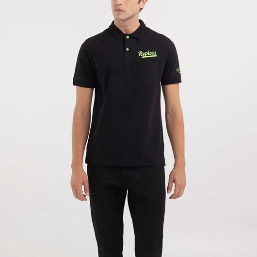 Снимка на REPLAY MEN'S POLO SHIRT IN COTTON PIQUÉ WITH POCKET AND EMBROIDERY
