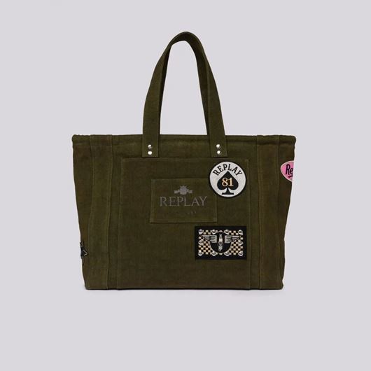Снимка на REPLAY WOMEN'S SHOPPER IN WASHED CANVAS WITH PATCH