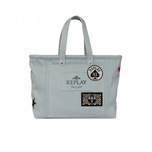 Снимка на REPLAY WOMEN'S SHOPPER IN DENIM WITH PATCHES