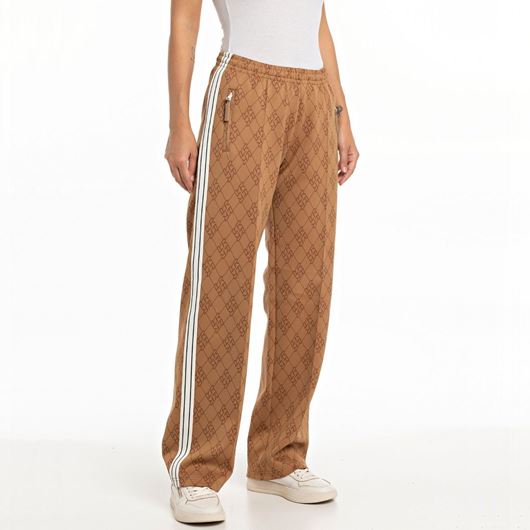 Снимка на REPLAY WOMEN'S JOGGER TROUSERS WITH ALL-OVER LOGO PRINT