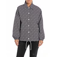Снимка на REPLAY WOMEN'S BOXY JACKET IN OXFORD FABRIC WITH ALL-OVER PRINT