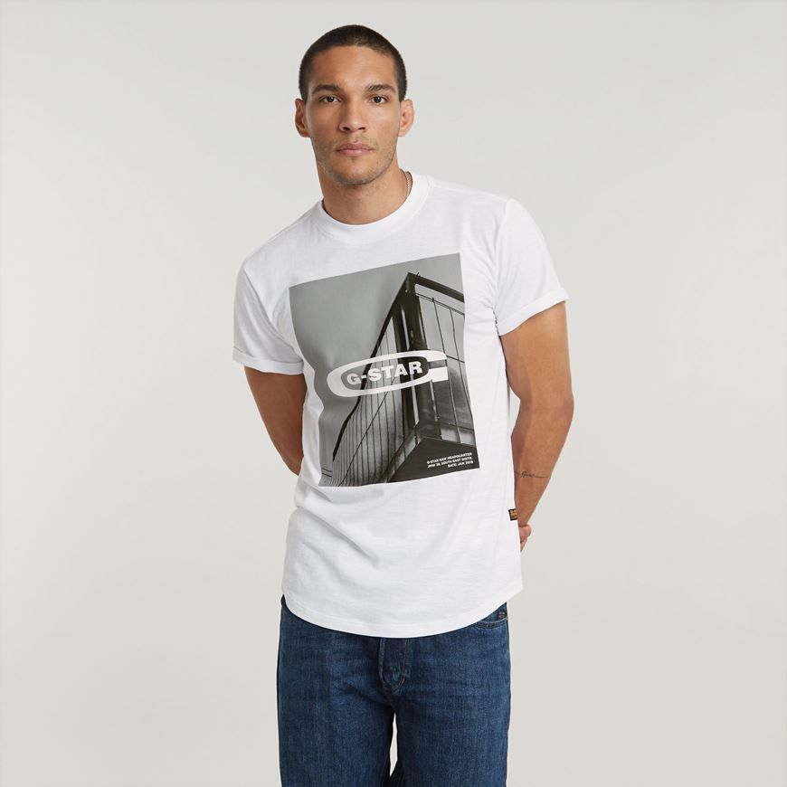 Снимка на G-STAR RAW MEN'S HQ OLDSKOOL LOGO LASH T-SHIRT