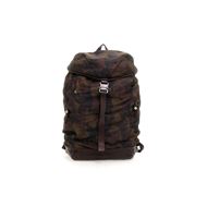 Снимка на CAMPOMAGGI BACKPACK NATHAN IN CAMOUFLAGE FABRIC AND DARK BROWN LEATHER