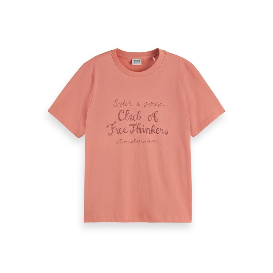 Снимка на SCOTCH&SODA WOMEN'S REGULAR FIT T-SHIRT WITH FRONT ARTWORK