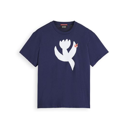 Снимка на SCOTCH&SODA MEN'S CORE - THE FREE SPIRIT PEACE BIRD GRAPHIC T-SHIRT