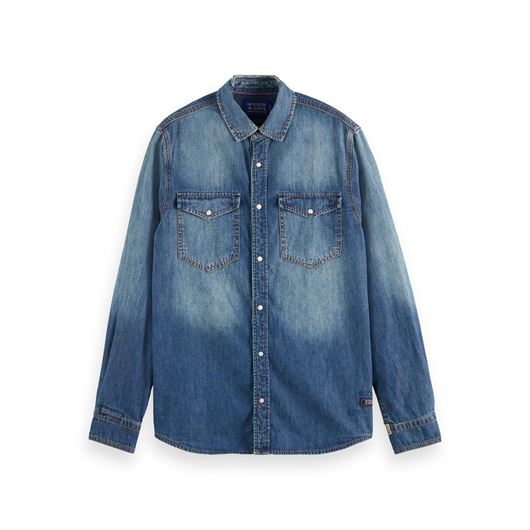 Снимка на SCOTCH&SODA MEN'S WORKWEAR SHIRT IN WASHED DENIM