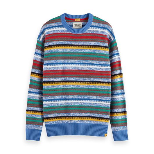 Снимка на SCOTCH&SODA MEN'S MIXED YARNS STRIPES EXTRA DROPPED SHOULDER SWEATER