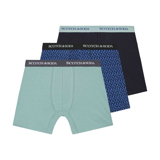 Снимка на SCOTCH&SODA MEN'S 3-PACK MENS COTTON STRETCH BOXER BRIEF UNDERWEAR - 2 SOLIDS & 1 PRINT