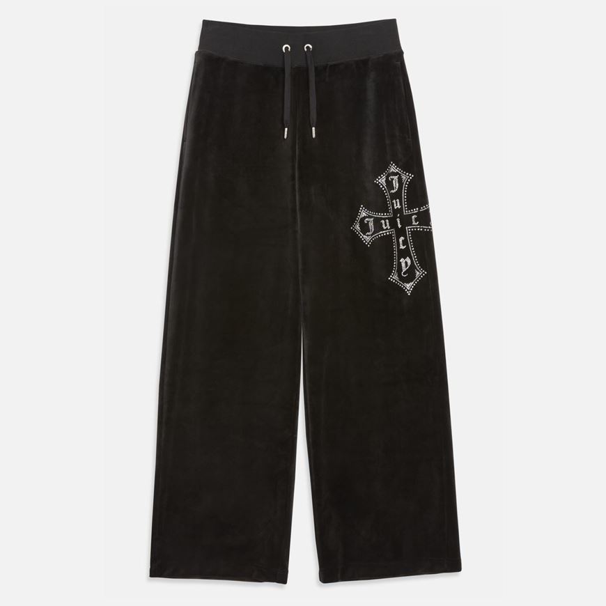 Снимка на JUICY COUTURE WOMEN'S JUICY CROSS JERRY WIDE LEG TRACK PANTS