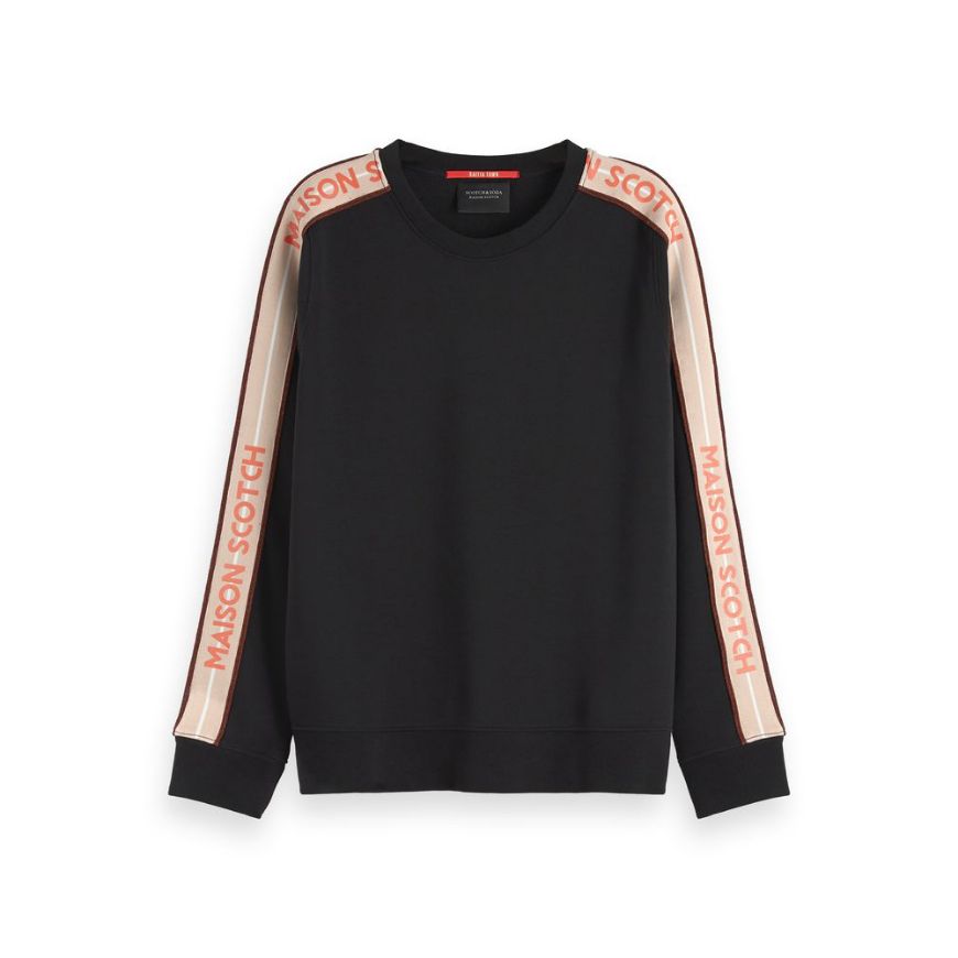 Снимка на SCOTCH&SODA WOMEN'S Crewneck sweat with tape detail at sleeves