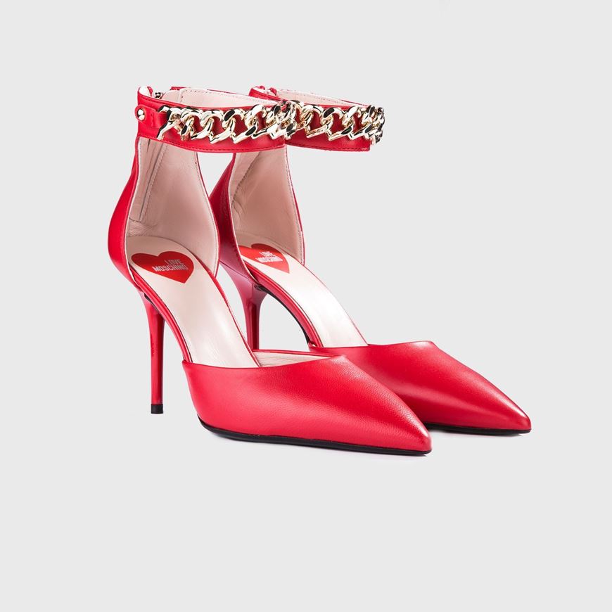 Снимка на LOVE MOSCHINO WOMEN'S HEARTS CHAIN HIGH DECOLLETE PUMPS