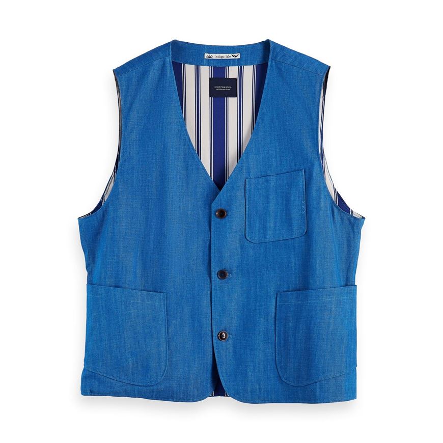 Снимка на SCOTCH&SODA MEN'S AMS BLAUW EASY DENIM GILET