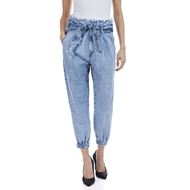 Снимка на REPLAY WOMEN'S DENIM CROPPED TROUSERS WITH RIBBON BELT