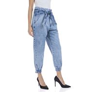 Снимка на REPLAY WOMEN'S DENIM CROPPED TROUSERS WITH RIBBON BELT