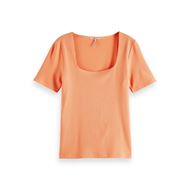 Снимка на SCOTCH&SODA WOMEN'S FITTED SQUARE NECK TEE IN RIB QUALITY