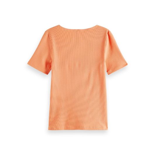 Снимка на SCOTCH&SODA WOMEN'S FITTED SQUARE NECK TEE IN RIB QUALITY