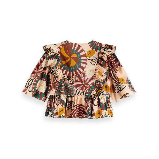 Снимка на SCOTCH&SODA WOMEN'S HIGH SUMMER COTTON TOP IN PRINT