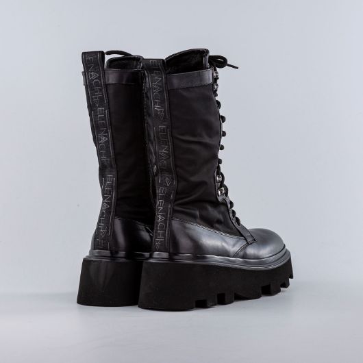 Снимка на ELENA IACHI WOMEN'S BLACK LACED LEATHER BOOTS