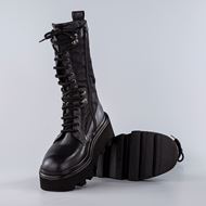 Снимка на ELENA IACHI WOMEN'S BLACK LACED LEATHER BOOTS