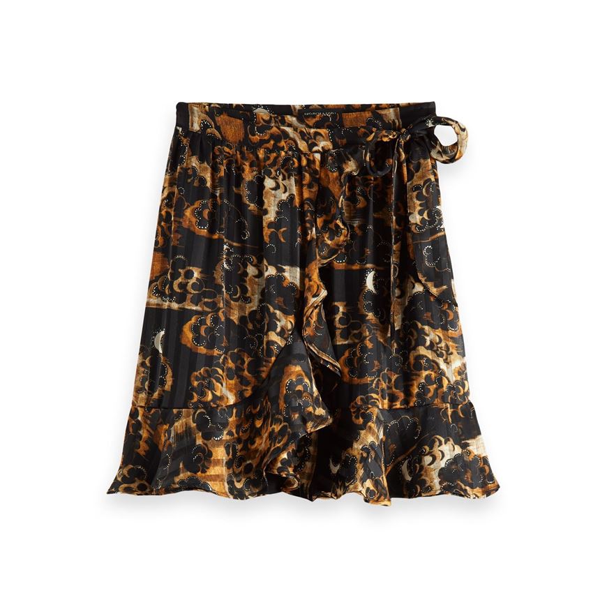 Снимка на SCOTCH&SODA WOMEN'S PRINTED WRAP-OVER RECYCLED POLYESTER MINI SKIRT