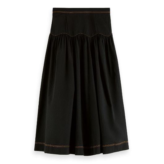 Снимка на SCOTCH&SODA WOMEN'S SEERSUCKER ORGANIC COTTON MIDI SKIRT