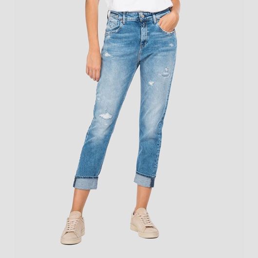 Снимка на REPLAY WOMEN'S BOY FIT MARTY BROKEN EDGE JEANS