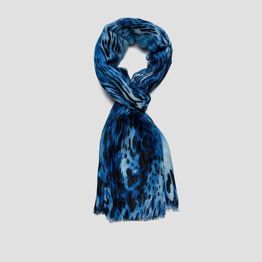 Снимка на REPLAY WOMEN'S VISCOSE SCARF WITH ANIMALIER PRINT