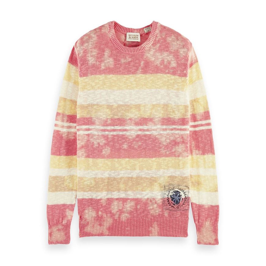 Снимка на SCOTCH&SODA MEN'S STRIPED PULLOVER WITH BLEACH TIE-DYE