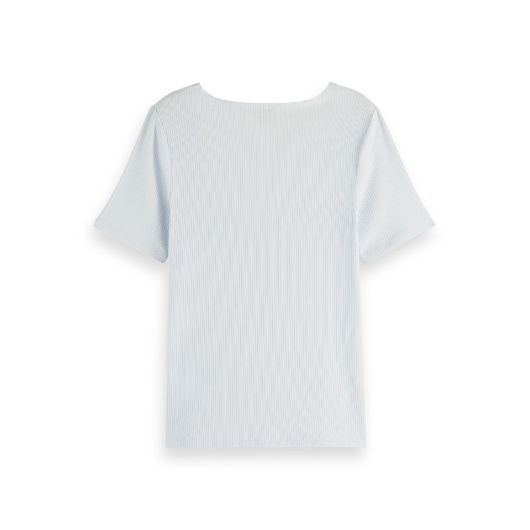 Снимка на SCOTCH&SODA WOMEN'S FITTED RIBBED SCOOP-NECK T-SHIRT