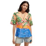 Снимка на SCOTCH&SODA WOMEN'S PRINTED LINEN HAWAIIAN SHIRT