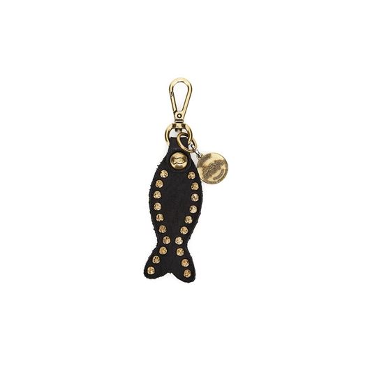 Снимка на CAMPOMAGGI WOMEN'S KEYCHAIN KURA IN BLACK LEATHER WITH RIVETS