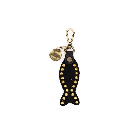 Снимка на CAMPOMAGGI WOMEN'S KEYCHAIN KURA IN BLACK LEATHER WITH RIVETS