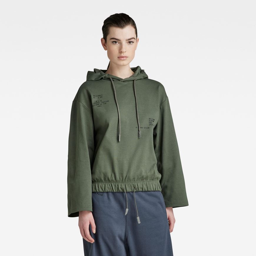 Снимка на G-STAR RAW WOMEN'S TEXT PRINT HOODED LOOSE SWEATER