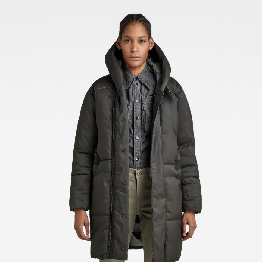 Picture of G-STAR WOMEN'S G-WHISTLER PADDED PARKA IN DK BLACK