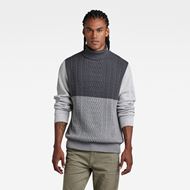 Снимка на G-STAR RAW MEN'S CABLE COLOR BLOCK LOOSE TURTLE KNIT