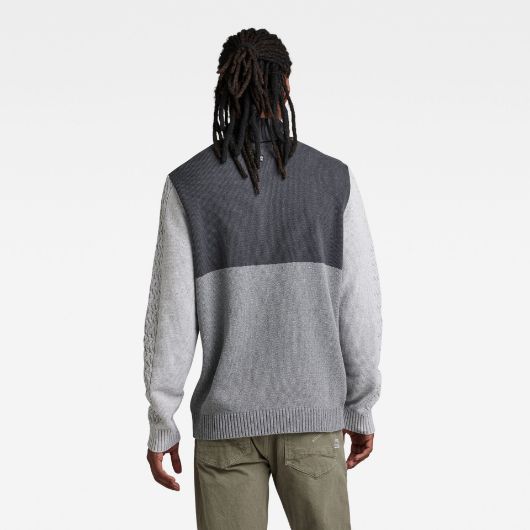 Снимка на G-STAR RAW MEN'S CABLE COLOR BLOCK LOOSE TURTLE KNIT