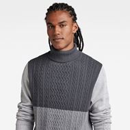 Снимка на G-STAR RAW MEN'S CABLE COLOR BLOCK LOOSE TURTLE KNIT