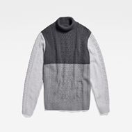 Снимка на G-STAR RAW MEN'S CABLE COLOR BLOCK LOOSE TURTLE KNIT