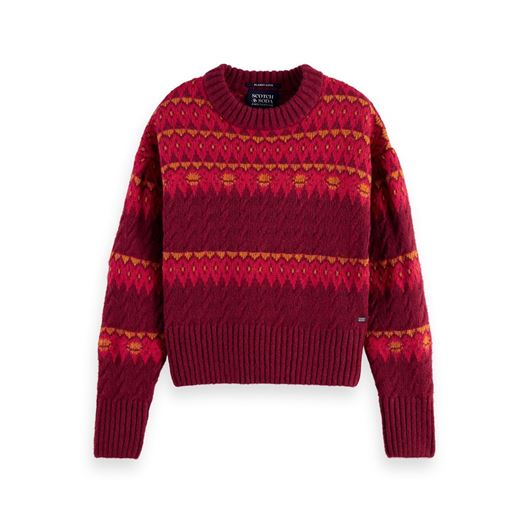 Снимка на SCOTCH&SODA WOMEN'S FAIR ISLE KNITTED CABLE  PULLOVER