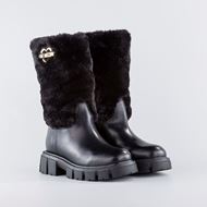 Снимка на LOVE MOSCHINO WOMEN'S CALF SKIN AND ECO FUR WINTER TASSEL BOOTS