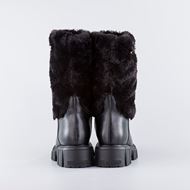 Снимка на LOVE MOSCHINO WOMEN'S CALF SKIN AND ECO FUR WINTER TASSEL BOOTS